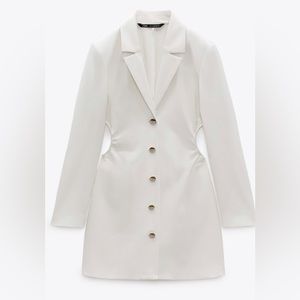 White blazer mini cutout skort